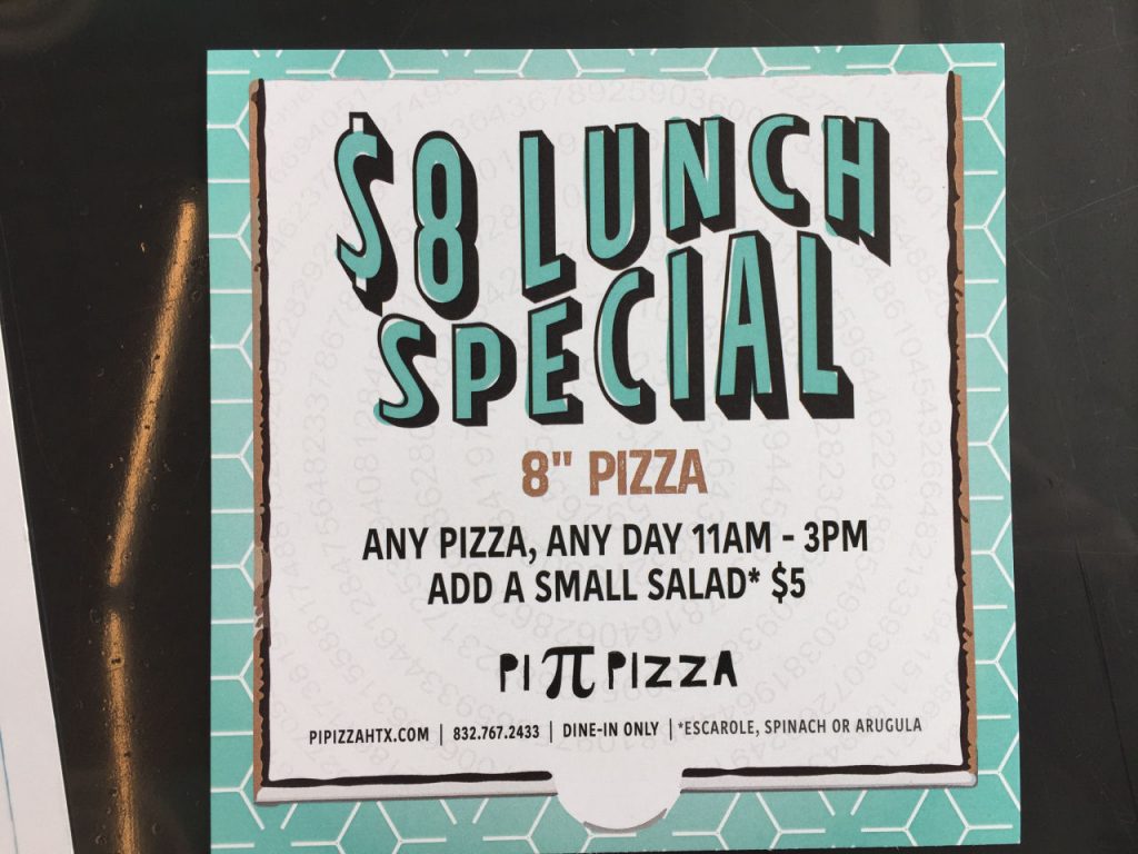 Pi Pizza special